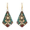 Non-precious Metal Dangling Handmade Lightweight Hook Tibetan Style Earrings for Women