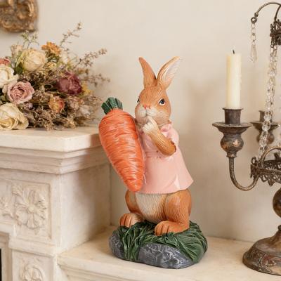 Harz Ostern   mit Karotte Süßer Hase Harzfigur Entzückend   Dekoration für Zuhause
