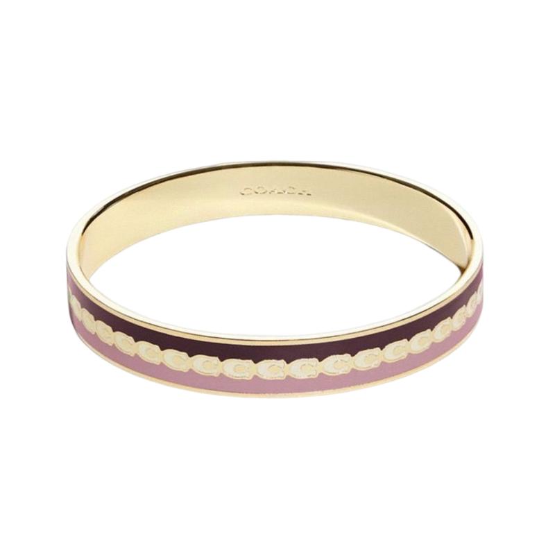 COACH Casual Simple Letter C Brass Plated Bracelet Women s Pink