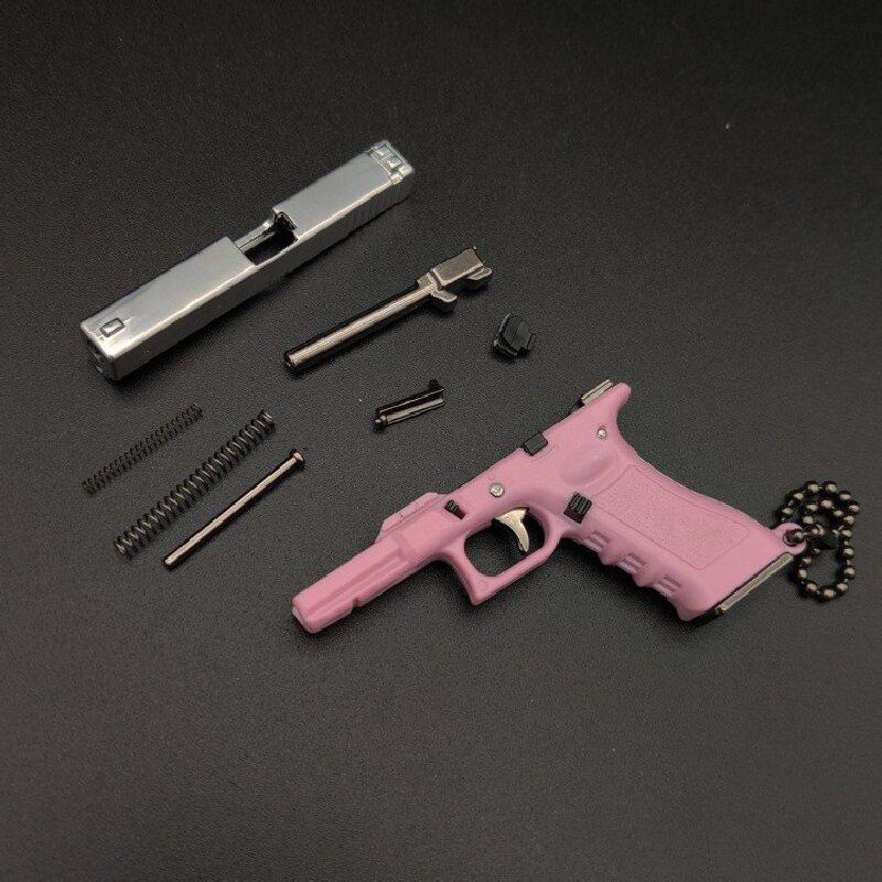 1:3 Model Pistoletu Glock ze Stopu Miniaturowy Odczepiany Pistolet Zabawka Brelok Ozdoba Zawieszka do Plecaka Prezent Dla Chłopców Dorosłych
