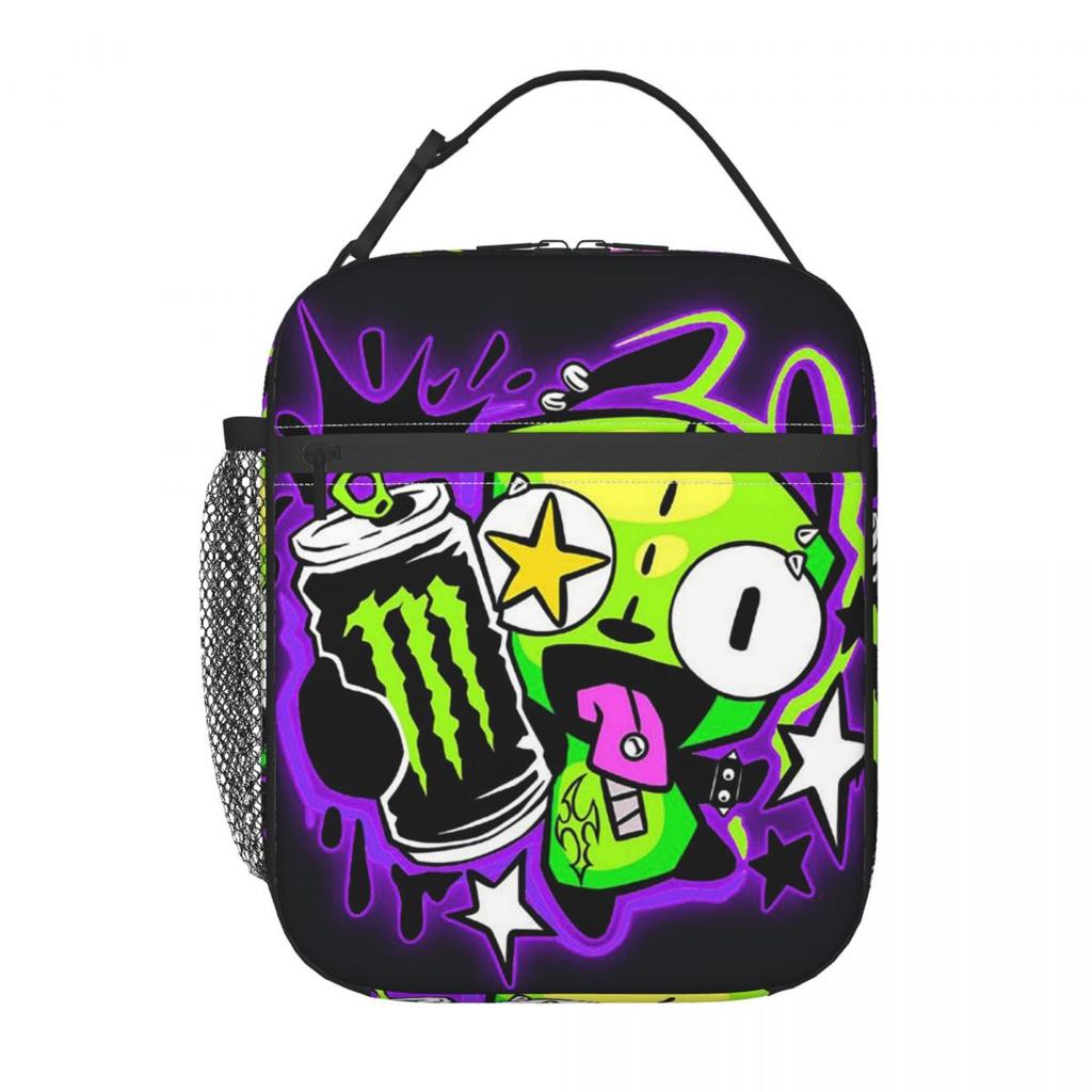 Gir Invader Zim Anime Insulated Lunch Bag for Kids School Cooler Thermal Food Box Tote Portable Lunch Boxes Container