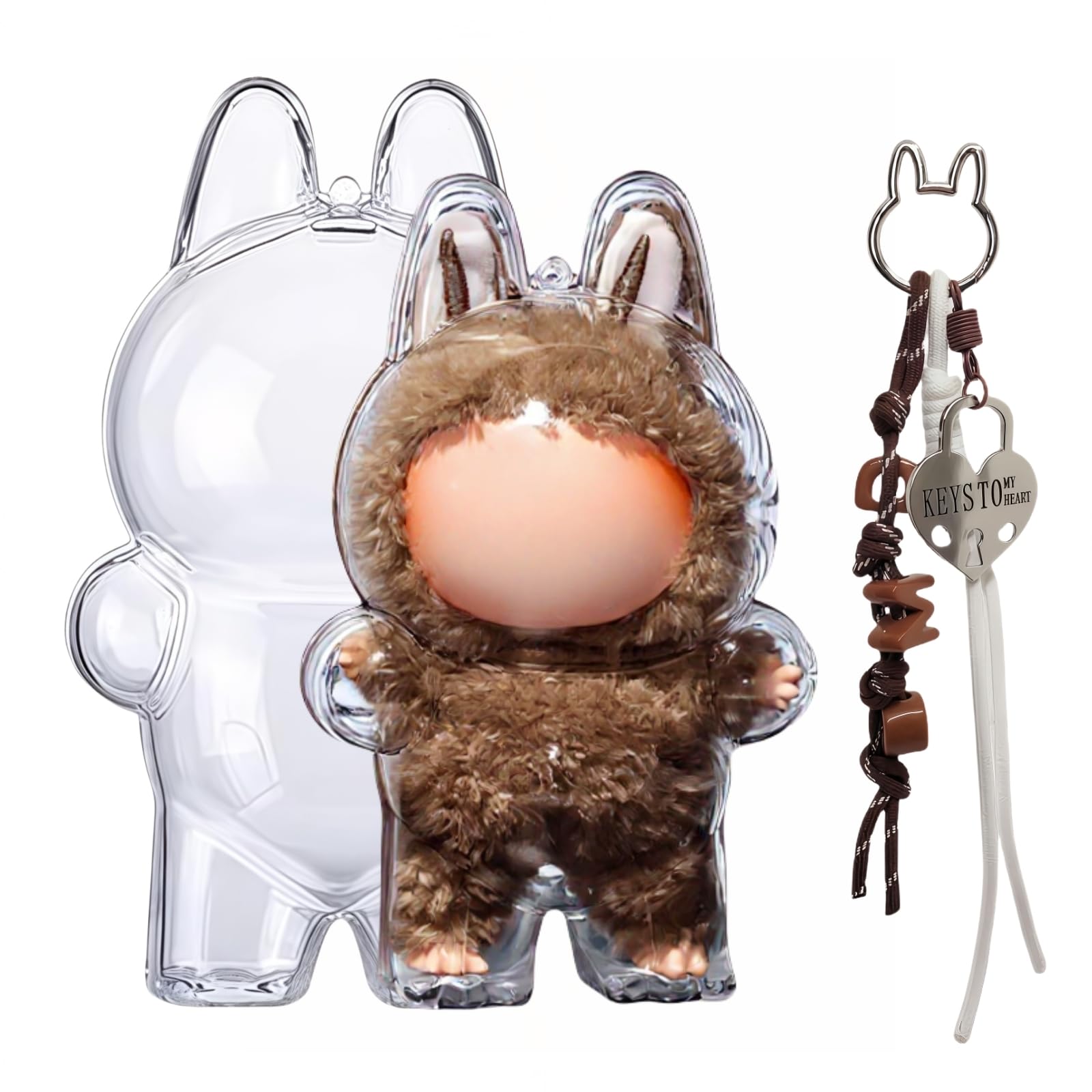 

Доступно в различных цветах, совместимых с LABUBU Clear, устойчивых к пятнам и царапинам и идеально подходящих для прозрачного чехла с ремешком в комплекте. (стоячая поза).