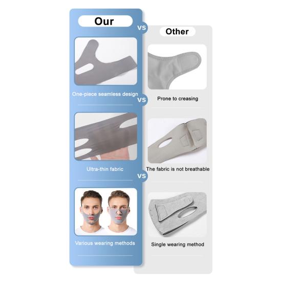 Adjustable Face Slimmer Belt for Men Breathable Anti-snoring Chin Strap Adjustable Double Chin Reducer Deep Sleep Promoter