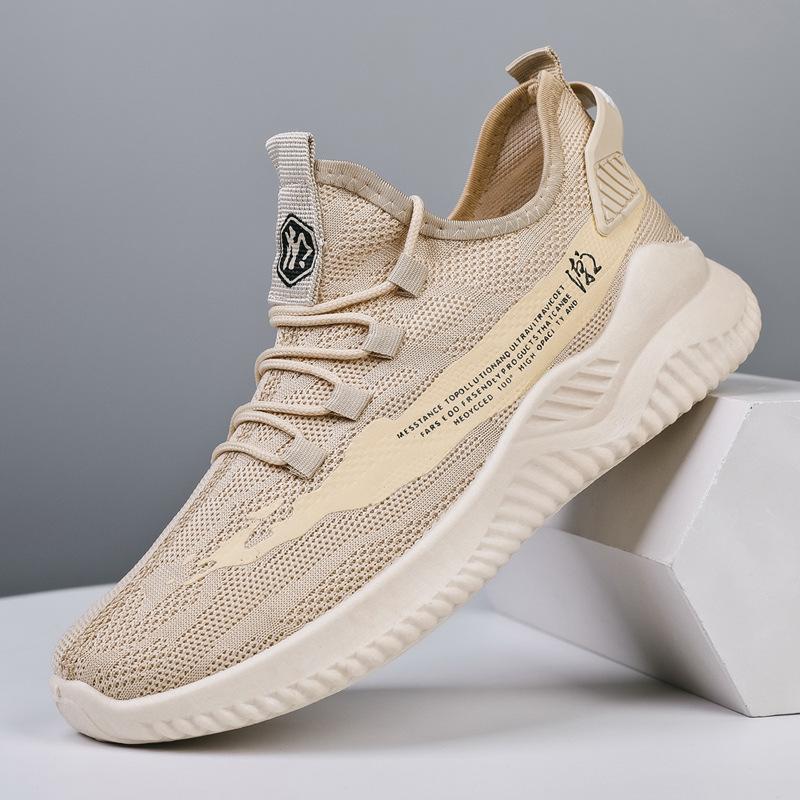 Pánské letní boty prodyšné volnočasové sportovní pánské běžecké boty létající tkané boty síťované boty