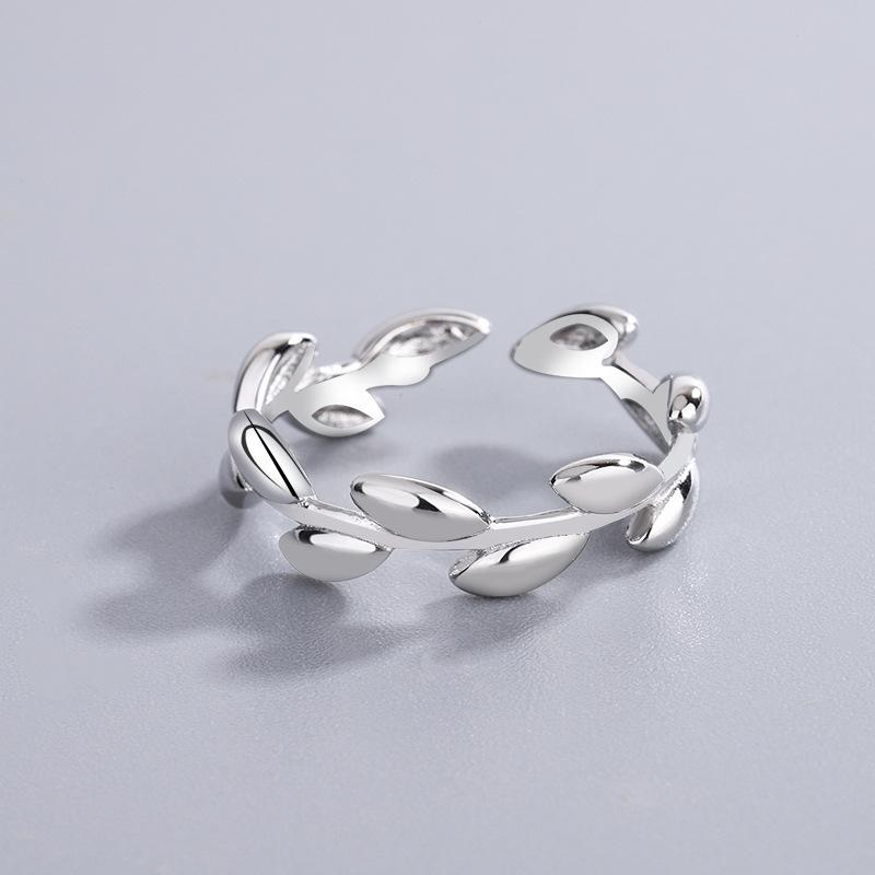 New Simple Tree Branches   Copper Jewelry Leaf Popular Opening Rings  R045