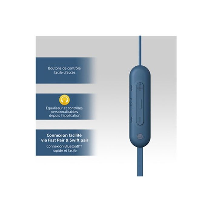 Ecouteurs - sony - wic100 - sans fil - autonomie de 25 heures - intra-auriculaire