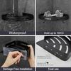 No-Drilling Corner Shower Shelf Metal with 2 Hooks for Shower Anti-Rust Holder Self-Adhesive for Bathroom Items 2 Pieces (Black)