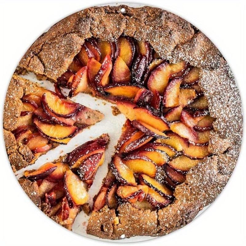 Hexenbesen Halloween Schild, Runde Aluminium Wandplakette 20x20cm