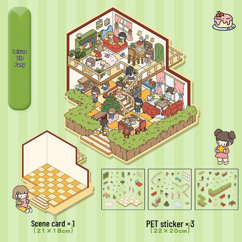 Yi Lan Landscaping Large 3D Stereo Miniature DIY Journal Stickers