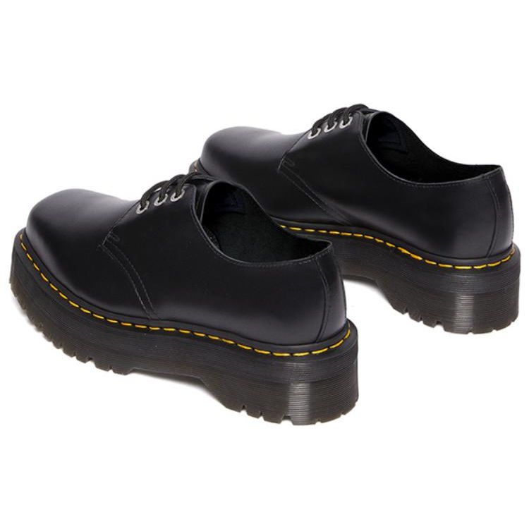 Dr. Martens 1461 Quad Squared Leather Thick Sole Low Top Casual Shoes Unisex Casual Shoes Black 31299001