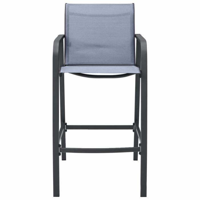 VidaXL Chaises de bar de jardin 2 pcs Gris Txtilène