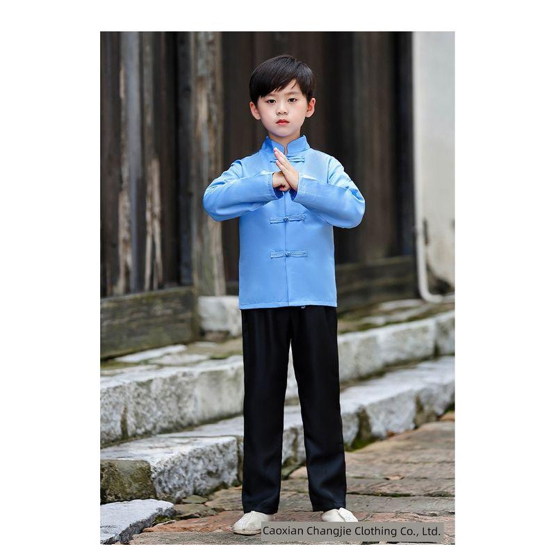 

Детский костюм в китайском стиле, костюм студента, костюм для выступления, костюм Чжуншаня для молодого мальчика на 4 мая, одежда для хора 61, костюм для декламации, женский Boys Long sleeves pants Socks 160cm