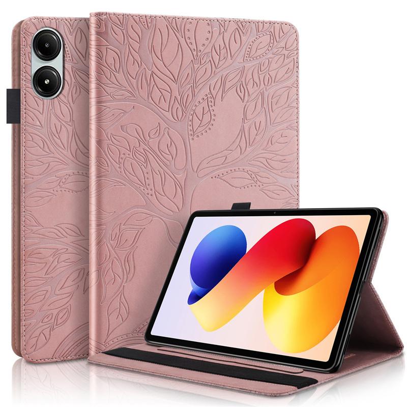 For Poco Pad M1 Case 12.1 Inch Embossed Tree PU Leather Wallet Flip Cover for Funda Xiaomi Poco Pad M1 12.1 2025 Case Etui
