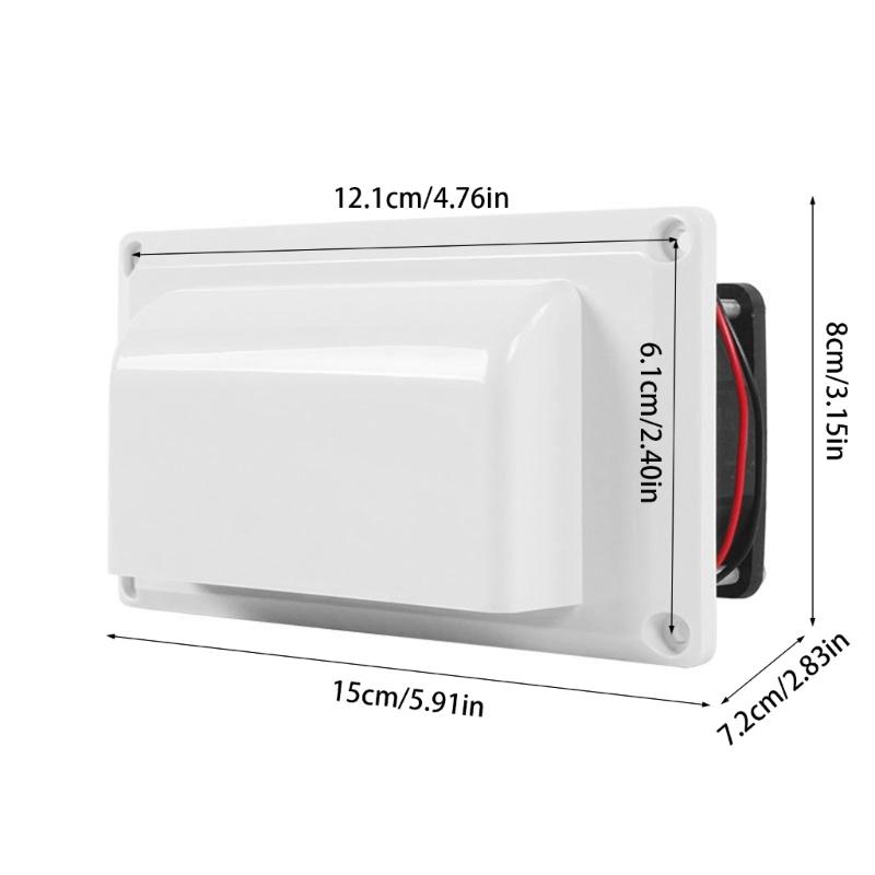 Trailer Boat Side Ventilation Fan 12V High Speed Airflows System With Anti UV ABS Material For Marine Bathroom Warehouse