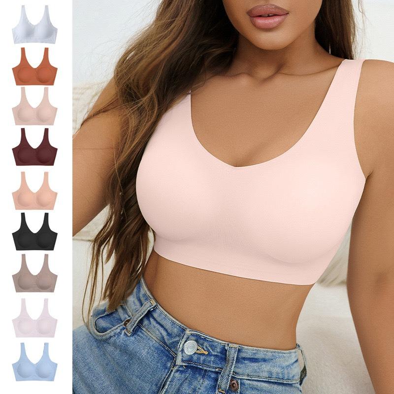 Plus Size Seamless Wirefree Removable Pads Backless Women Sports Bra