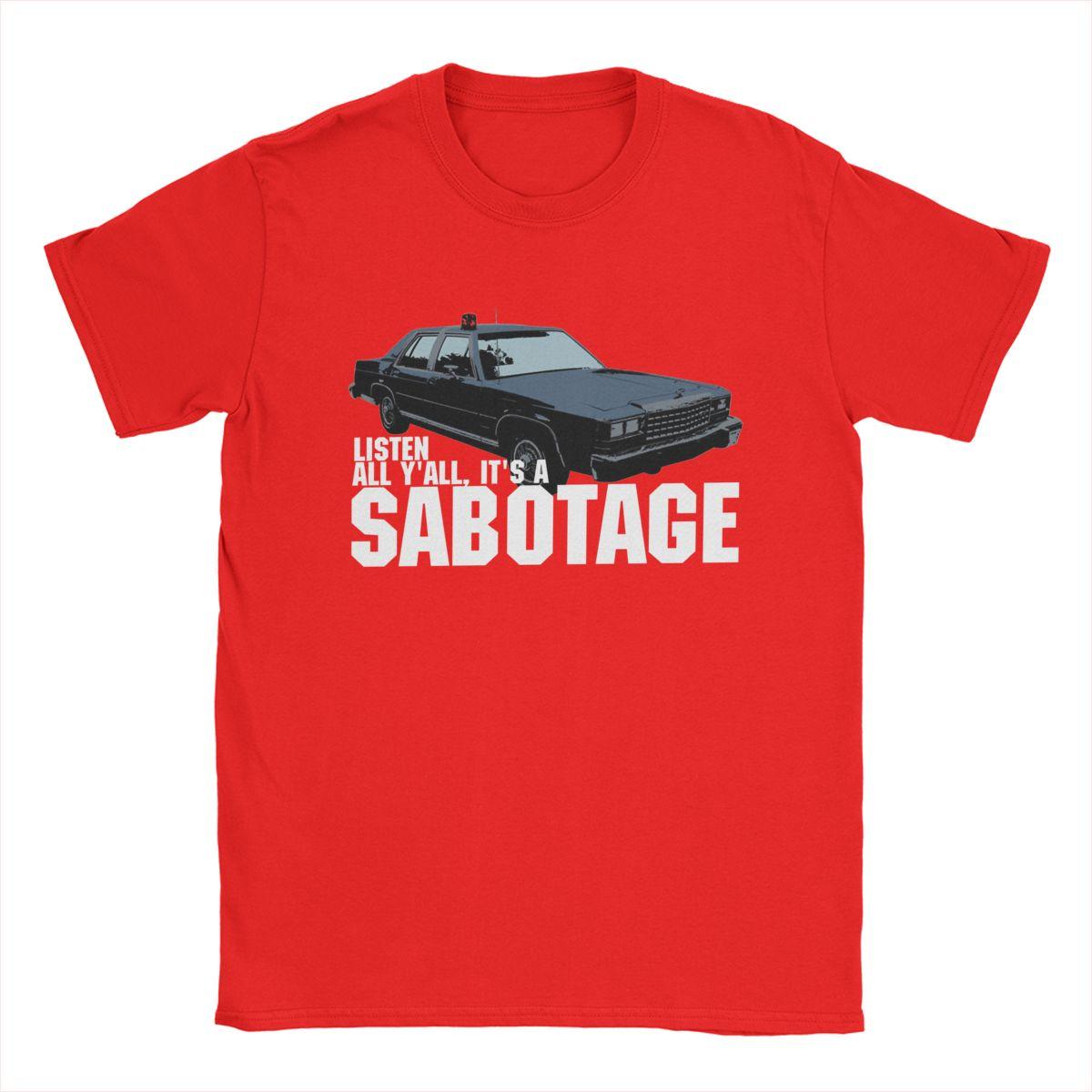 

Мужские футболки Sabotage Beastie Boys с принтом автомобиля Хлопковые топы Повседневные футболки с коротким рукавом и круглым вырезом Футболки больших размеров S
