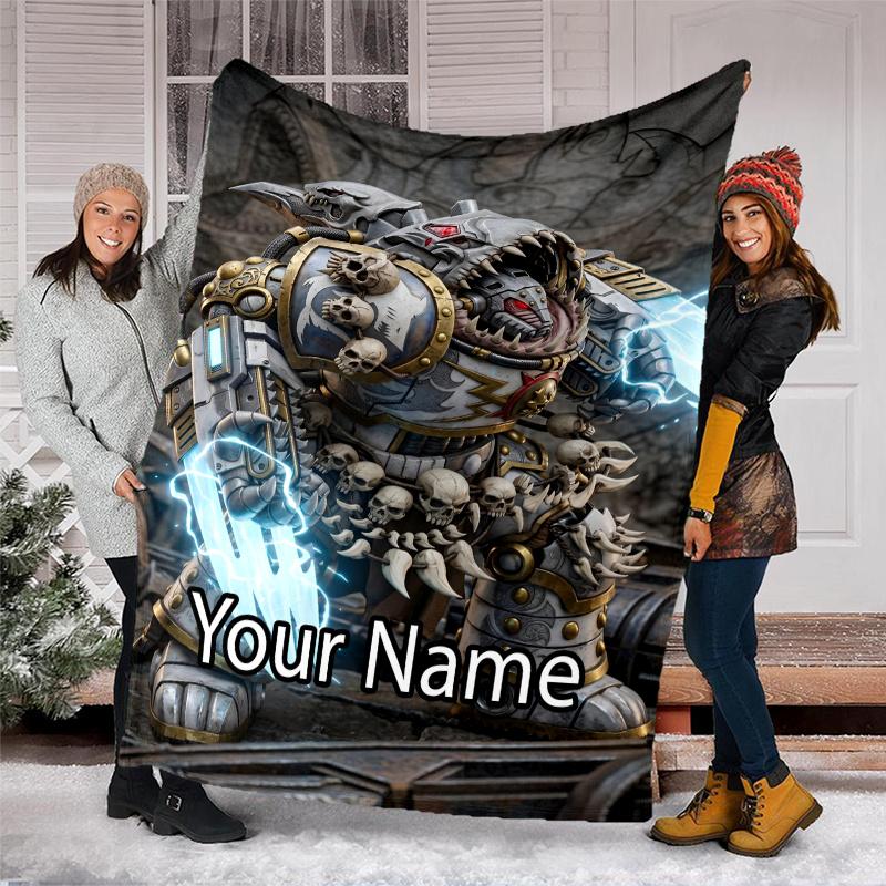 Custom Name Total War Warhammer Theme Printed Blanket - Perfect for Couch, Bed, Travel & Outdoor Use | Machine Washable, Cozy & Durable.