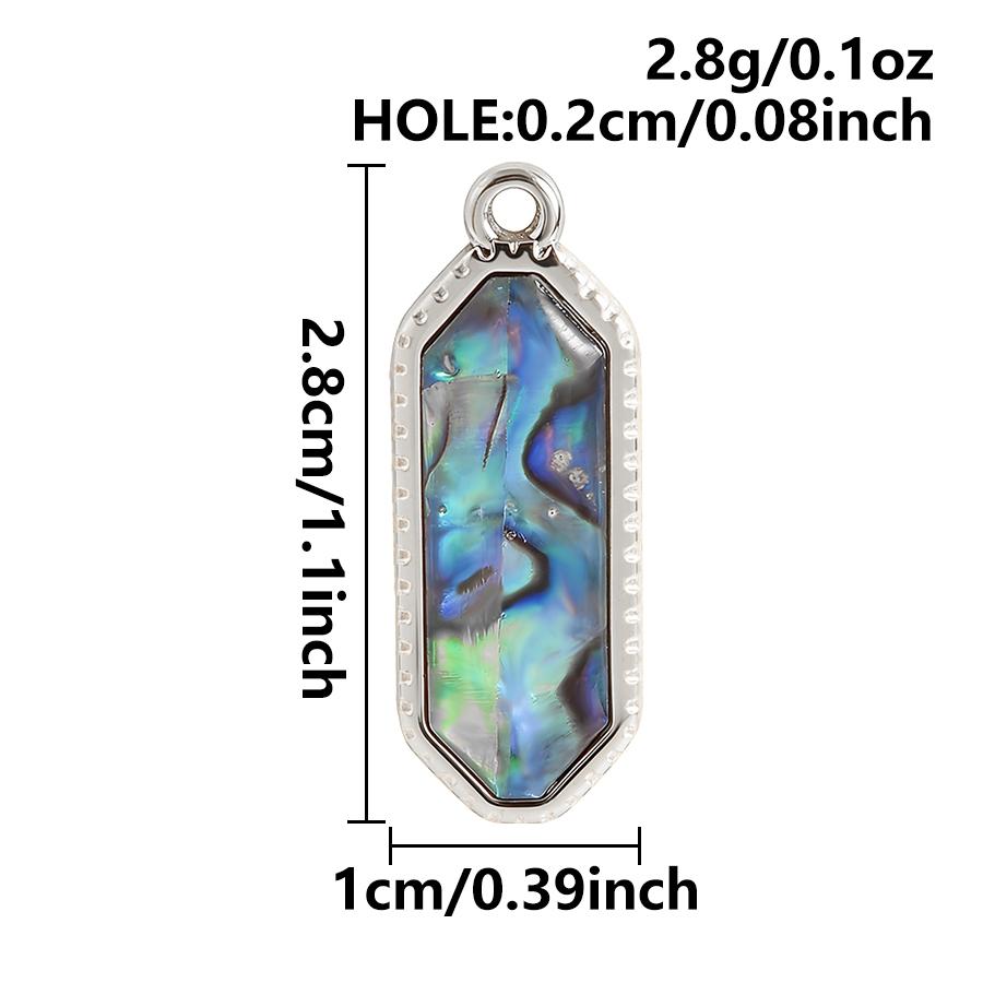 3pcs Geometric Charm Real Abalone Shell Stainless Steel Pendants For Jewelry Making Supplies Rectangle Round Pendant DIY Finding