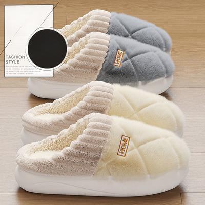 Chaussures en coton neuves, à semelles épaisses, pantoufles d'intérieur chaudes et antidérapantes
