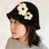 Handmade Crochet Flower Knitted Hat Hollow Out Bowknot Beanies Hat Casual Flower Weave Cap  Outdoor