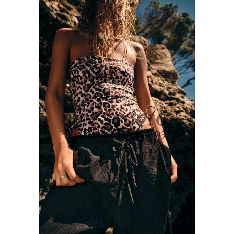 Spring New European and American Commuters' Plaid Easiest for Match Stretch Waist Lace up Casual Textured Pants 4391450