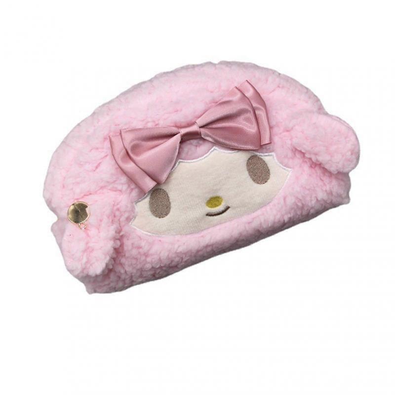 Cute Cosmetic Bag Large Capacity Cartoon Plush Pencil Case for Student Home School Travel