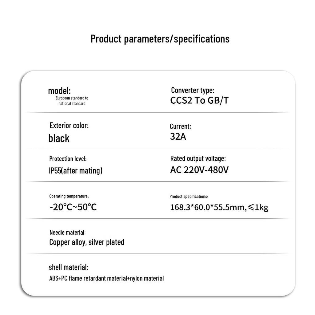 Type 2 EV Charger European to National Standard Adapter