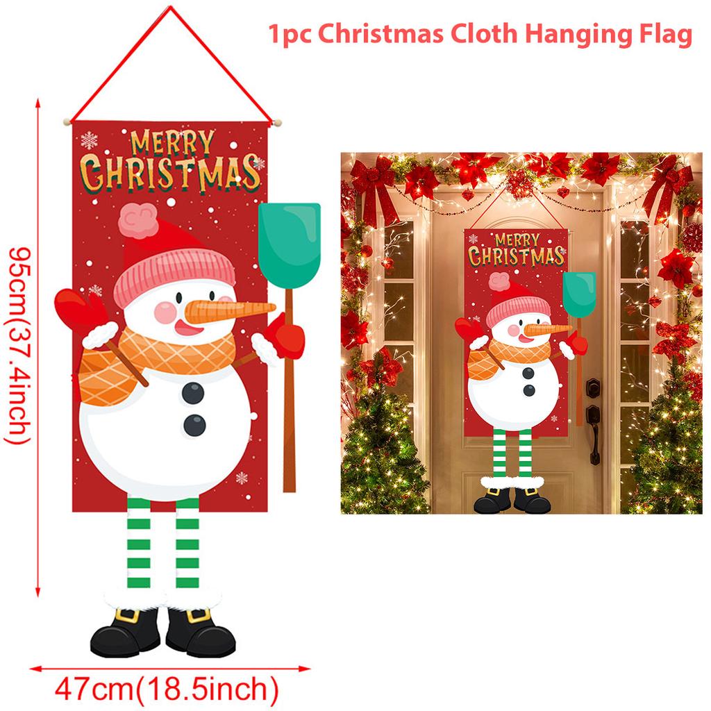 Wisząca flaga świąteczna Baner na drzwi ganku Dekoracje świąteczne do domu 2024 Ozdoby Prezenty świąteczne Navidad Wystrój noworoczny 2025