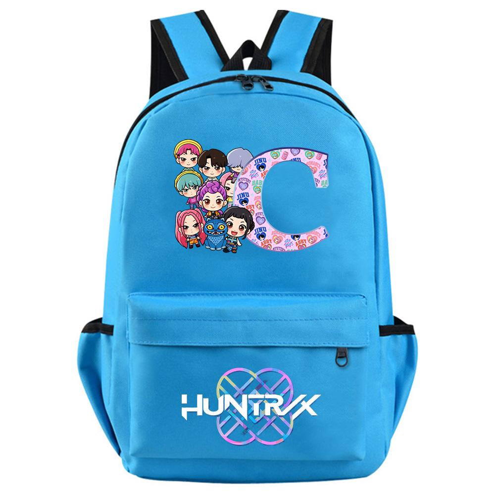 26 English Letter Kpop Demon Hunters Printed Backpack for Teenager Student Girl Boy Bookbag Schoolbag Women Large Capacity Travel Bag Kid Gift Rucksak