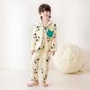 New Pure Cotton Children's Cardigan Pajama Set - Short Sleeve, Loose Fit for Boys & Girls