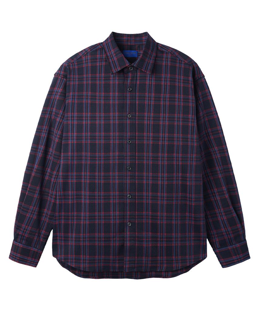 ALVINCLO [De Luxe] Unisex Semi-Oversized Long Sleeve Check Pattern Shirt Dlx1271 (4 Colors)