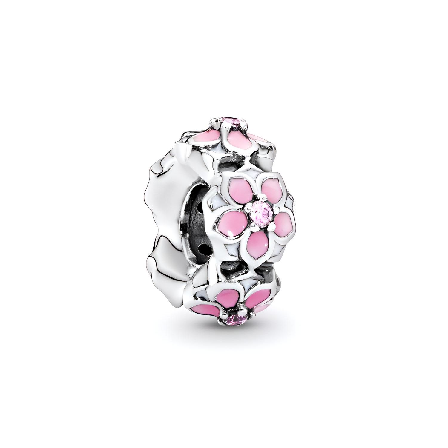 Pandora Mulan Flower Enamel Bracelet Charm Women Bracelets 792088PCZ Pink
