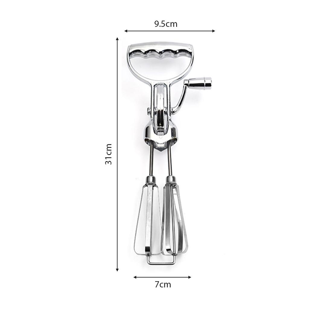 Manual Hand Crank Egg Beaters Stainless Steel Double Heads Egg Whisk Multi-Purpose Time-Saving Food Blender Mixer Kitchen Tool