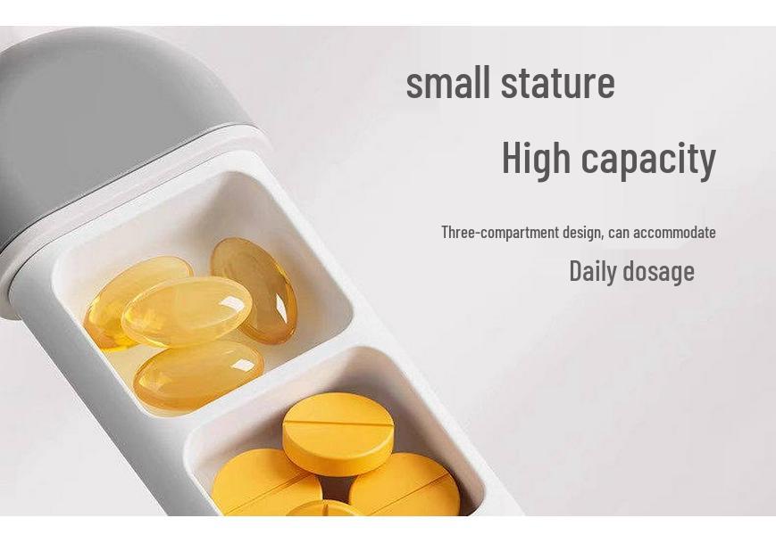 Compact Portable Pill Box, Light-Proof Daily Storage, Mini Food-Grade Sealed Dispenser.