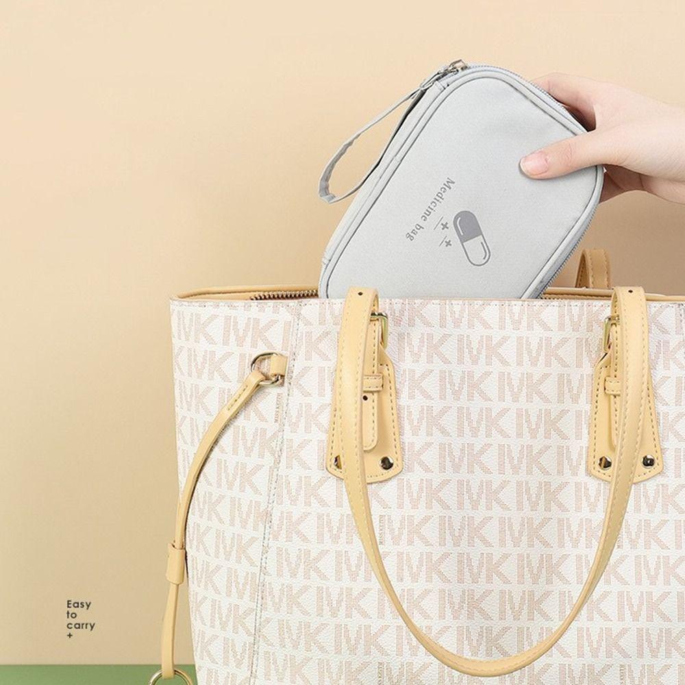 Mehrschichtige Erste-Hilfe-Tasche Rosa/Blau/Grau Aufbewahrungstasche Langlebige Notfallsets Reise