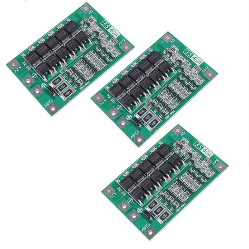 3 stk 3S 40A 60A Li-ion Litium Batterilader Beskyttelseskort 18650 BMS for Motor 11.1V 12.6V/14.8V 16.8V Forbedre