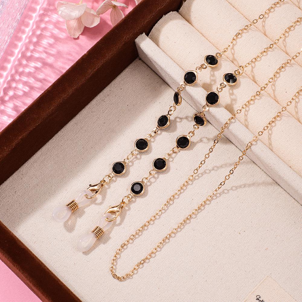 Colorful Crystal Eyeglass Chain – Non-slip Lanyard for Women, Fashionable European and American Style