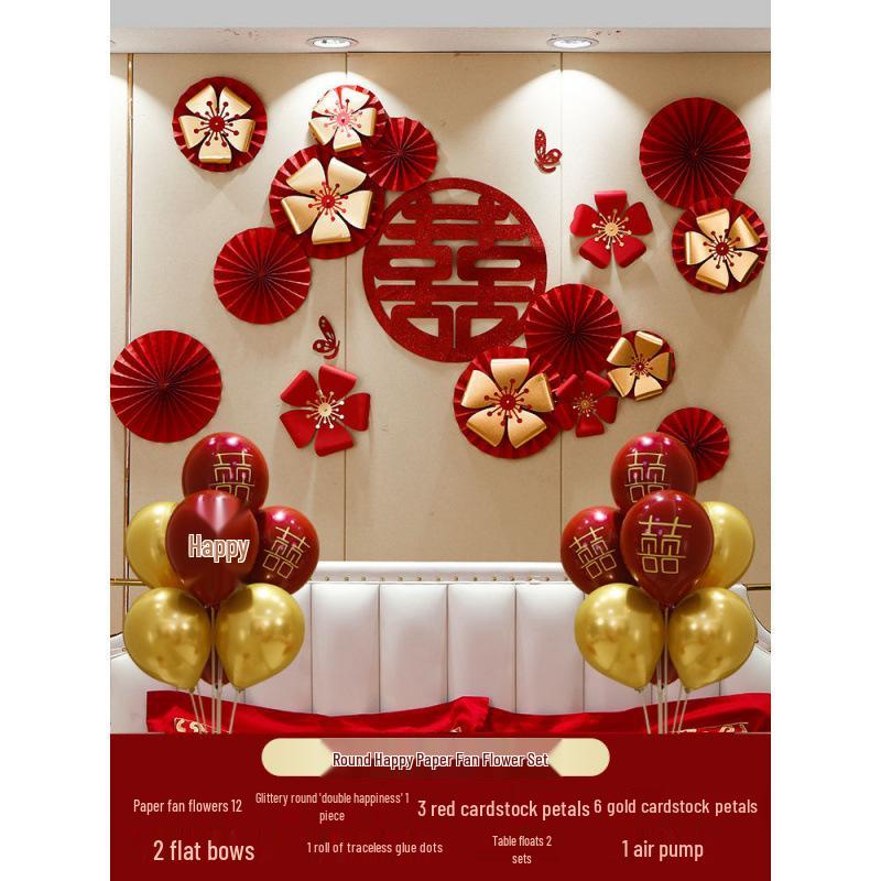 Wedding Bunting Décor Set for Bride and Groom's Room and Living Room Background