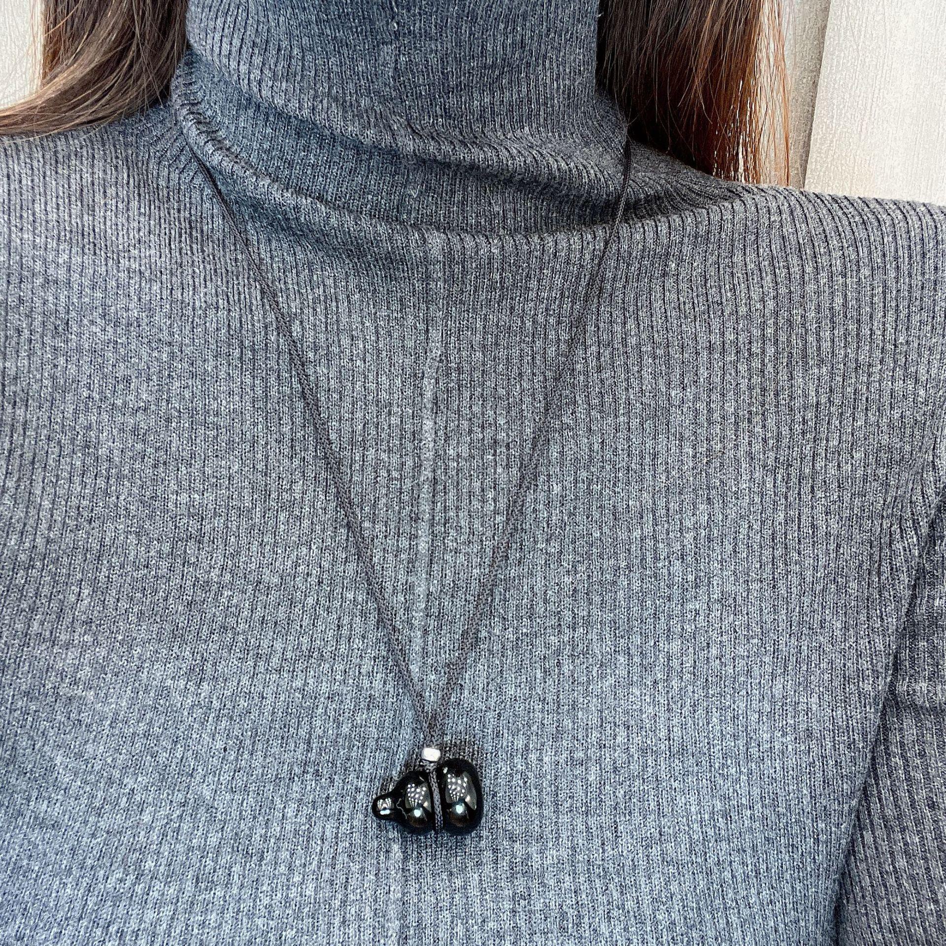 

Подвеска с пряжкой Peace из натуральной киновари и фиолетово-золотой песко-красной нитью, ожерелье унисекс Agate Gourd Black Rope Necklace чёрный