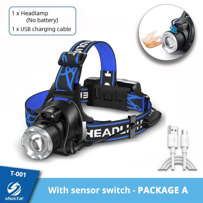 

High power LED Headlamp Fishing Headlight 3 Modes Zoomable Waterproof Super bright camping light Powered by 2x18650 batteries