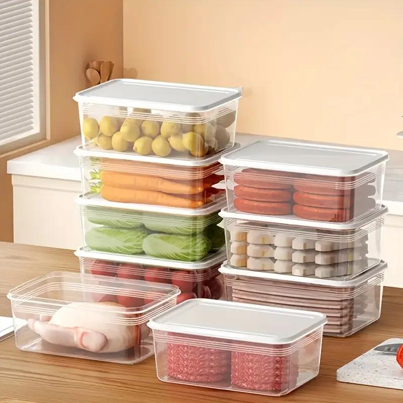 Plastik Saklama Kabı Taze Tutma Gıda Kabı Dikdörtgen Piknik Bento Tepsisi Buzdolabı Derin Dondurucu Saklama Kutusu Restoran Tabağı