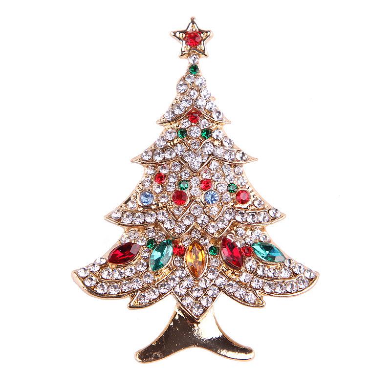 Fashion Christmas Brooch Christmas Tree Shoes Old Man Elk Wreath Snowflake Bell Pin Female