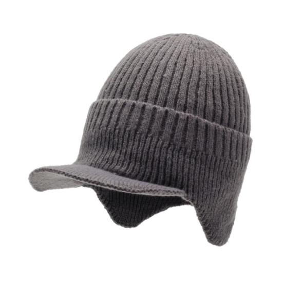 Winter Knitted Hat Solid Color Men Women Thickened Fleece Lining All-weather Hat Cold Weather Outdoor Headwear
