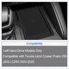 Black Smartphone Wireless Charger Rubber Mat Pad Protector for Toyota Land Cruiser Prado 250 J250 LC250 2024-2025