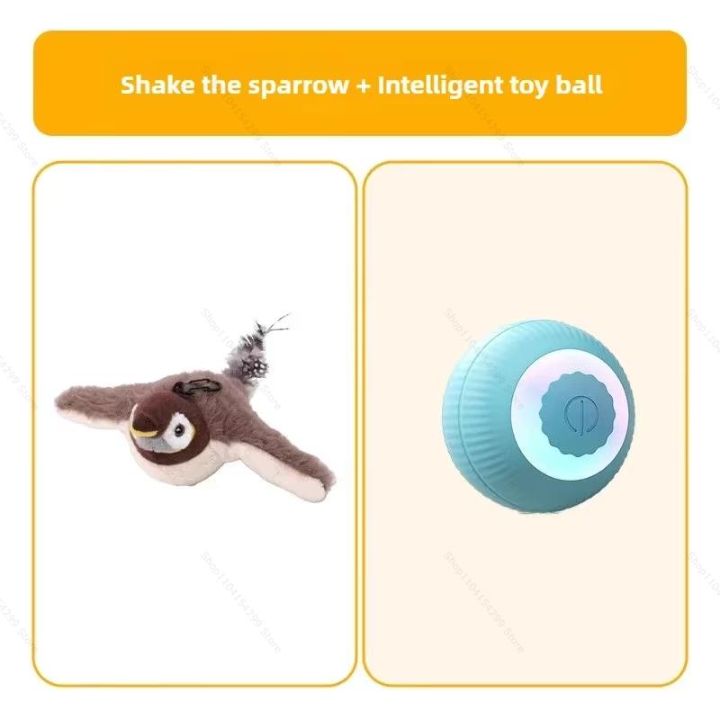 Interactive Cat Toys Rechargeable Flying Bird Rat Cat Toy Chirping Flapping Bird Can Add Catnip Touch Activated Plush Toy