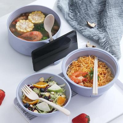 1 bol de nouilles instantanées multifonction portable avec couvercle, double isolation, anti-brûlure, boîte à lunch, fournitures de cuisine