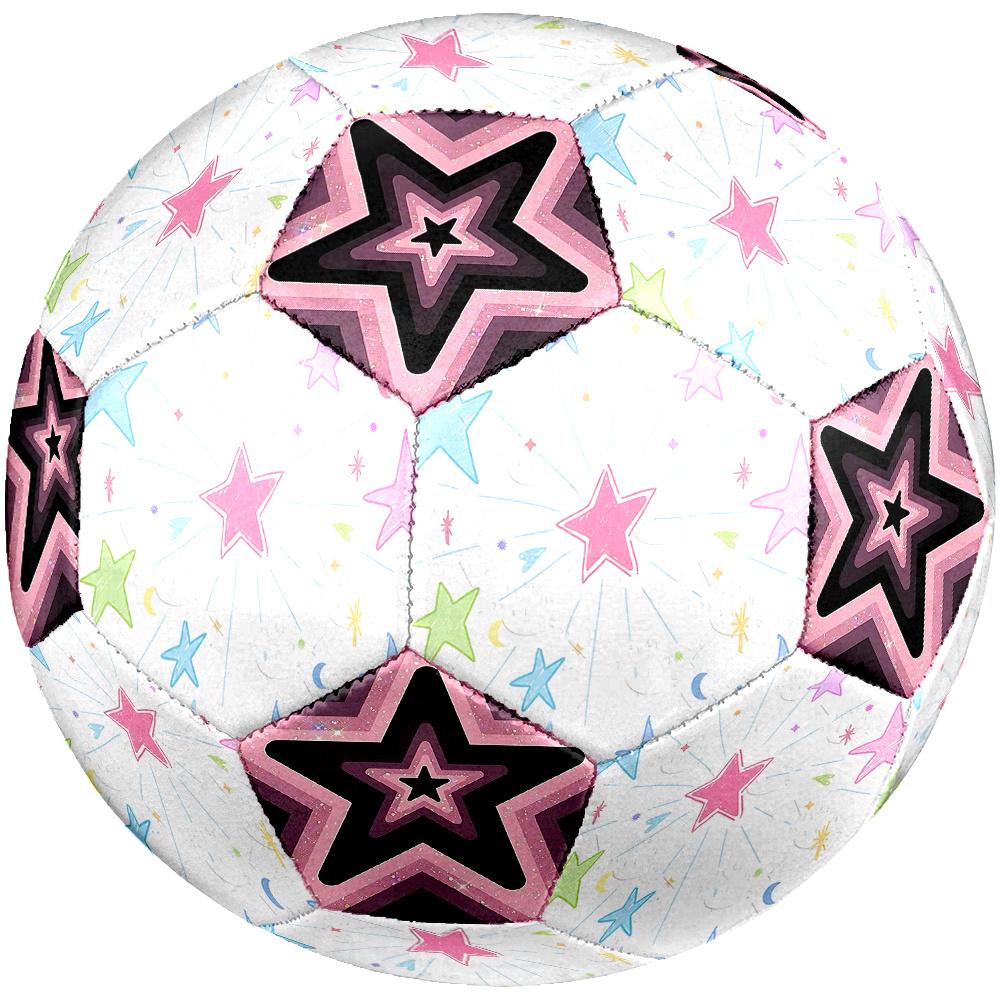 1PC Starry Sky Fantasy Pink Star Kaleidoscope Soccer Ball Size 5 Football Machine Sewn Indoor/Outdoor Universal Football A52