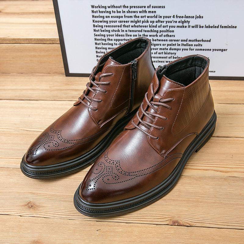 

Нова чоловіча мода в британському стилі, повсякденні черевики Мартін, професійне взуття для активного відпочинку, мотоциклетні черевики 44 коричневий