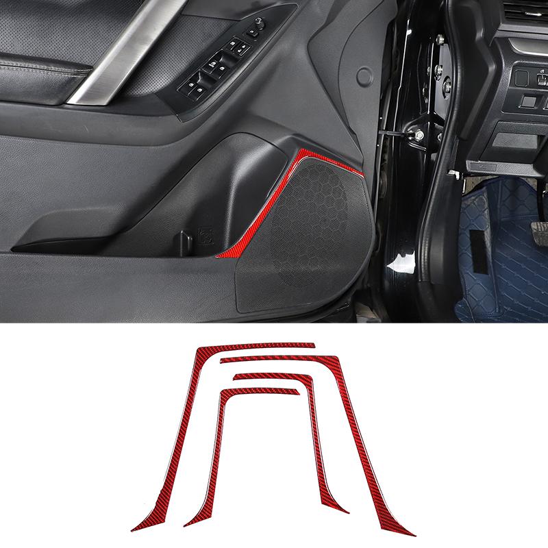 For Subaru Forester 2013-2018 Red Soft Carbon Fiber Interior Kit Dashboard Console Gear Shift Panel Decoration Trim Stickers