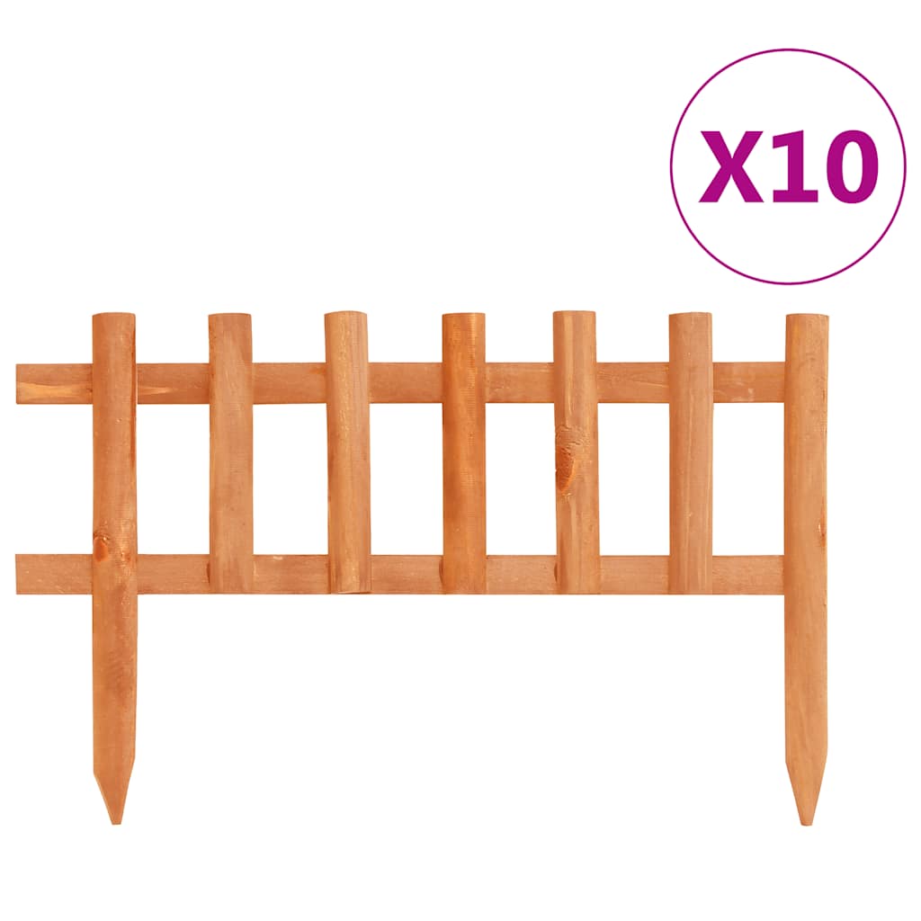 Lawn Edging Set 10 pcs Spruce Wood 4.4 m Total Length